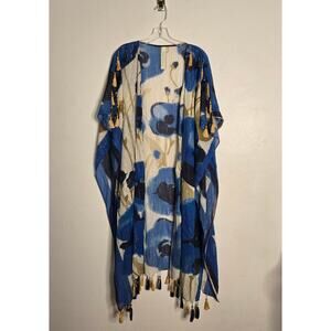 Aratta Silent Journey Floral Tassel Duster Kimono One Size Beach Festival Boho